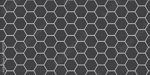 Seamless metallic honeycomb pattern with abstract geometric hexagonal grid design