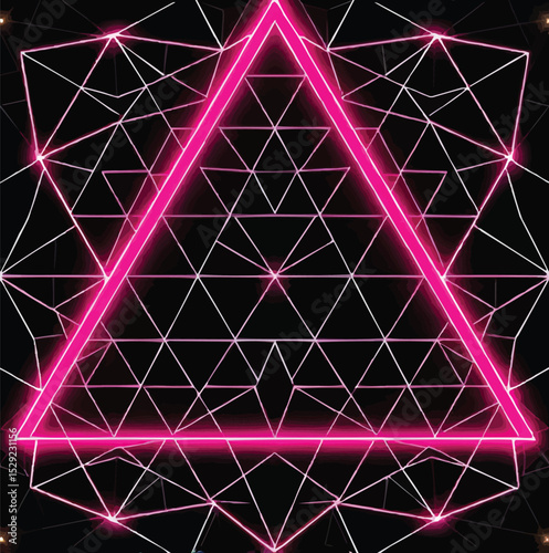 Neon fractal-style triangle grid