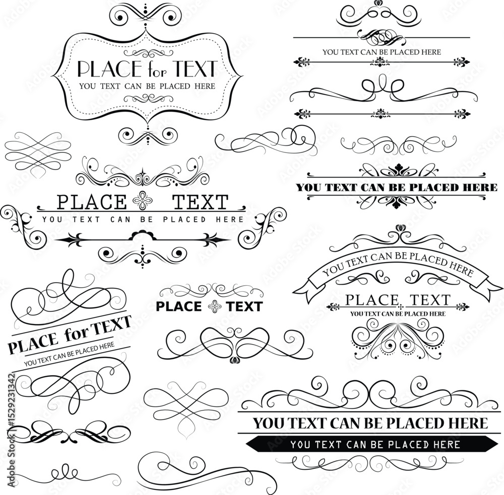 calligraphic design elements and page decoration