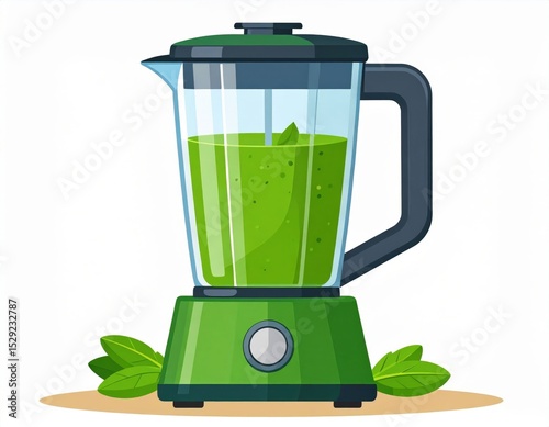Green Blender With Fresh Smoothie