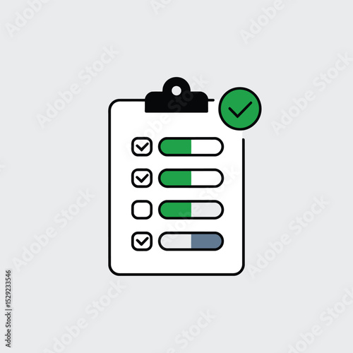 Checklist clipboard icon progress report task management complete