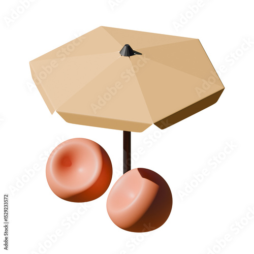 Bean Bag Isometric View 3D Render Illustration