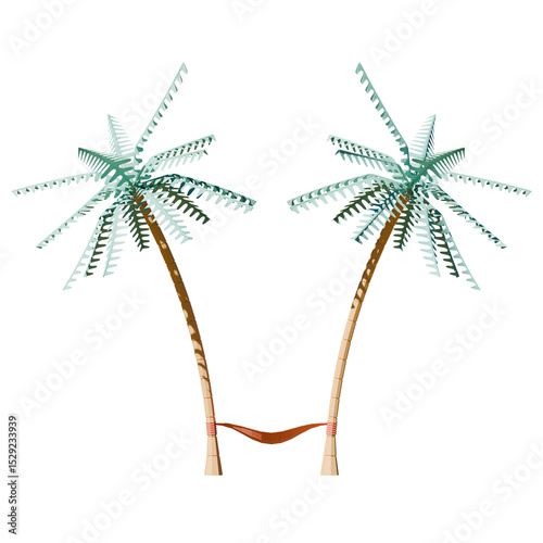 Hammock Front View 3D Render Illustration