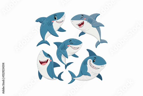 Cartoon Shark Vector Illustration for Ocean Adventure Themes