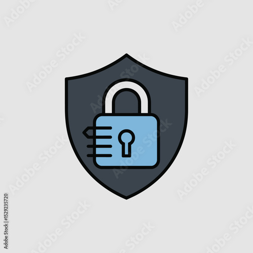 Secure data protection icon shield lock privacy safety
