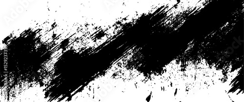 Vector modern black paint brush spots paint ink brush strokes