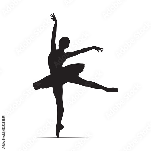 vector silhouette of a ballet dancer performing