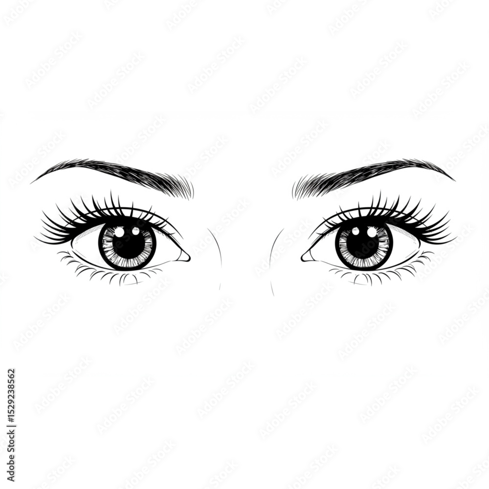 Fototapeta premium Elegant female eyes graphic design perfect for logo branding beauty fashion makeup artist websites and social media profile pictures