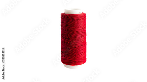 Photo of red thread spool isolated on transparent background.png