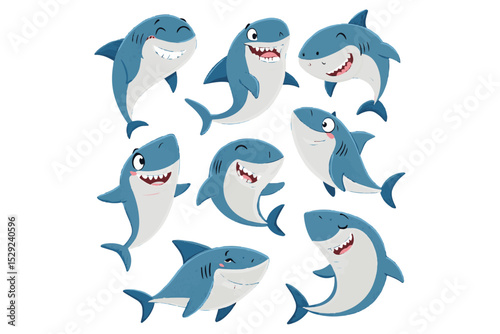 High-Quality Cartoon Shark Vector Art
