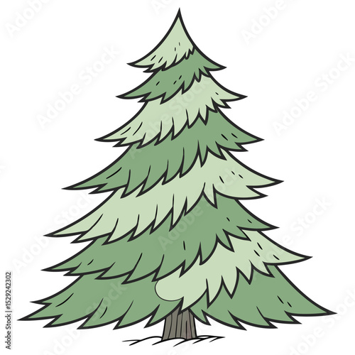 Cartoon Pine Tree Illustration