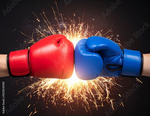Clash of Titans: Boxing Gloves with Impact Sparks