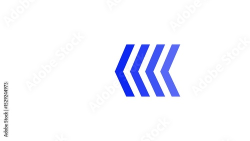 abstract arrow pointing graphic animation. Arrow sign symbol looping left animation direction concept animated in transparent background.