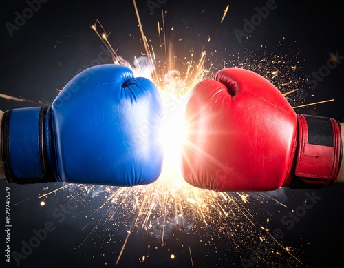 Clash of Titans: Boxing Gloves with Impact Sparks