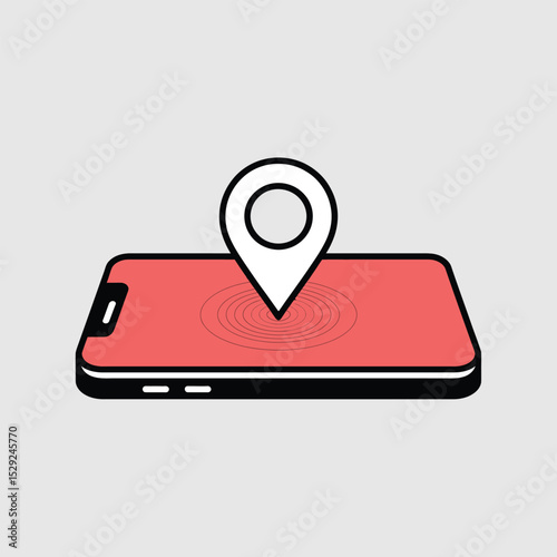 Smartphone location pin icon mobile gps navigation app interface