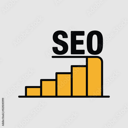 Seo optimization success growth chart bar graph illustration