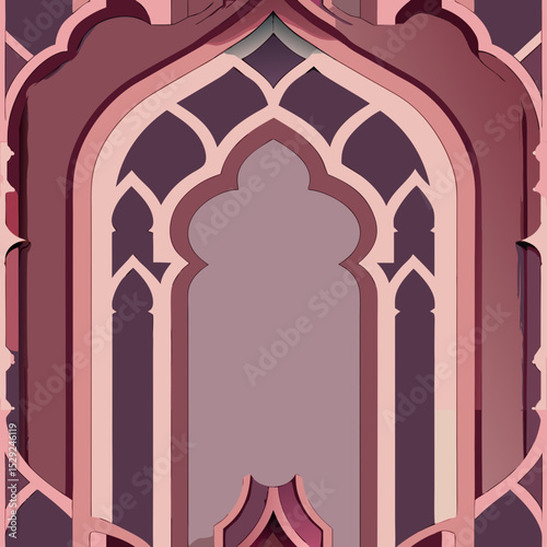Ornate islamic architecture archway design
