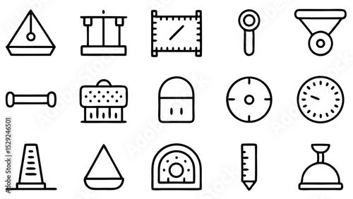 Collection of measurement and weighing icons
