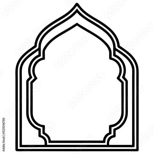Islamic arch frame design element graphic
