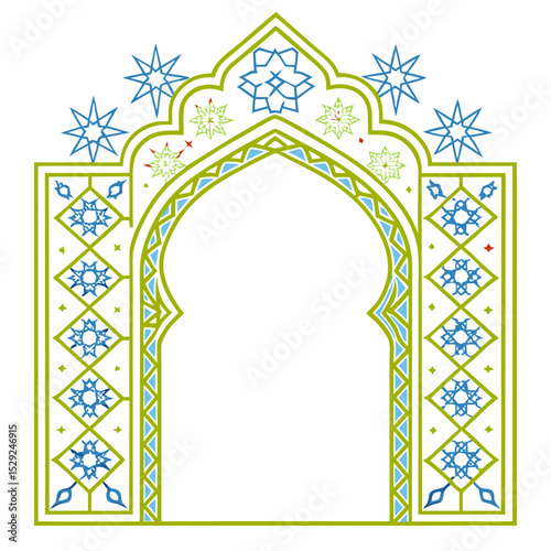Ornate islamic archway design element