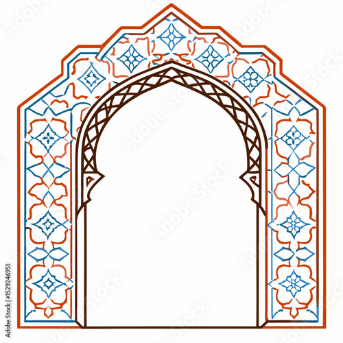Ornate islamic archway design element