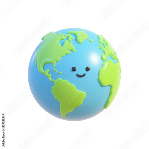 Detailed earth globe with clouds and continents