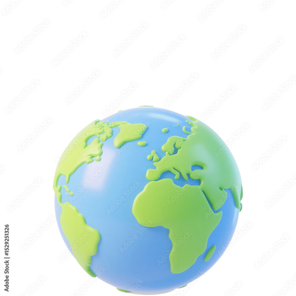 Fototapeta premium Cartoon earth globe 3d render for global concepts