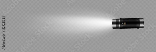 flashlight on a transparent Vector illustration.