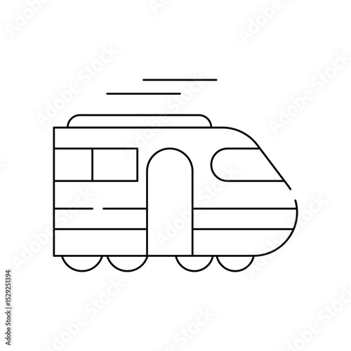 Train line icon with white background vector stock illustration