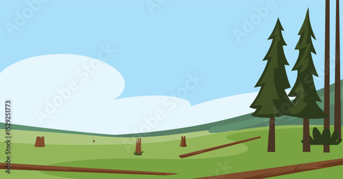 Trees Stump and Deforestation, global warming, Forest and Environment