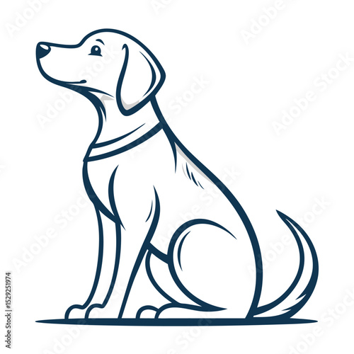 Adorable Sitting Dog Illustration