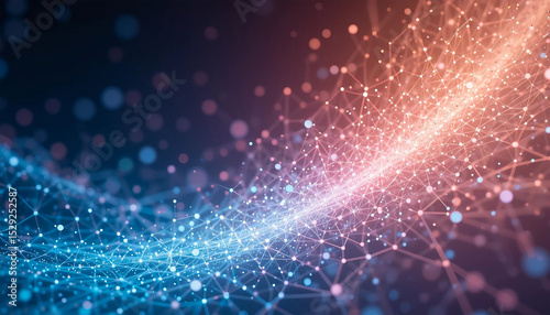 Digital Network Wave, Futuristic Data Connection Background