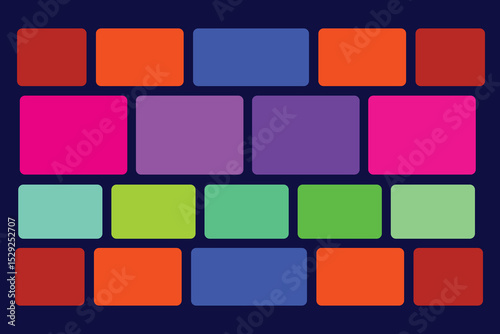 Abstract background with squares , Wavy Crayon Text Boxes with Grain Texture on black background, Vector illustration of irregular wavy rectangles and squares with a grainy crayon texture.