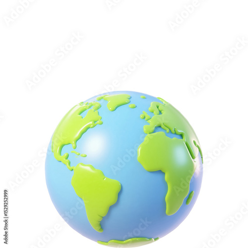 Detailed earth globe with clouds and continents