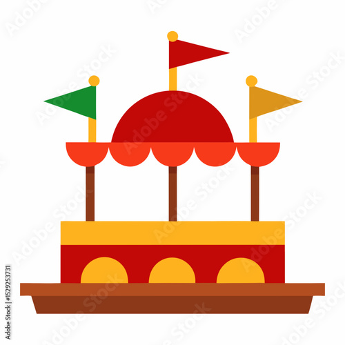 Cartoon fairground ride illustration