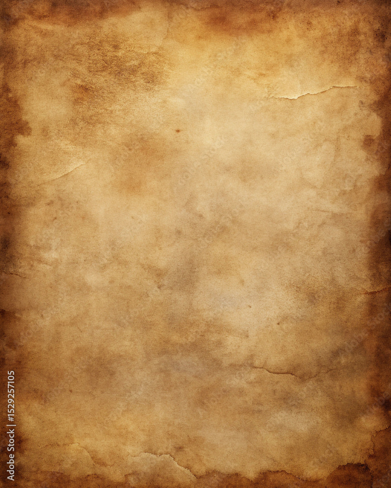 Obraz premium Aged Vintage Paper Texture with Cracks, Stains, and Burnt Edges