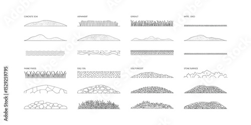 Architectural surface textures and elevations drawing