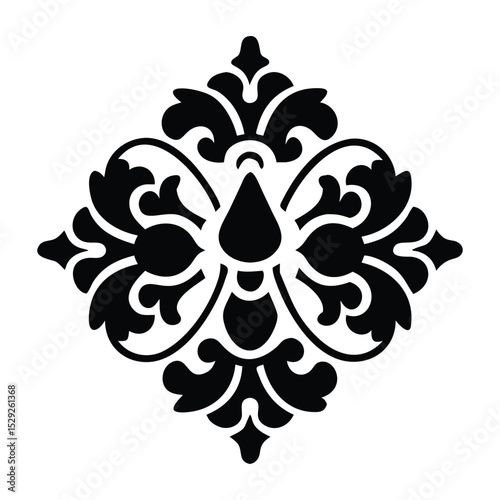 Japanese Vintage Seamless Pattern With A Black Background.