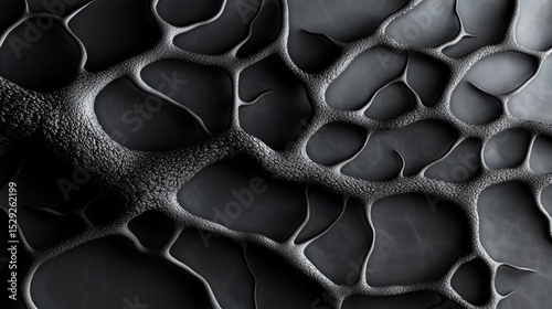 Detailed Monochromatic Texture of an Organic, Hammered Metal or Cellular Network