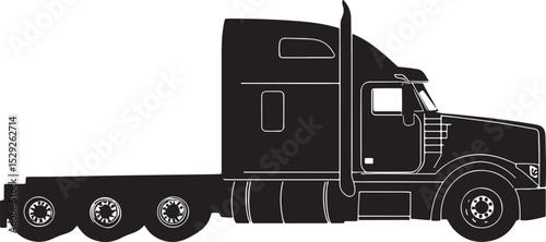 Semi Truck Vector Illustration Isolated on White Background