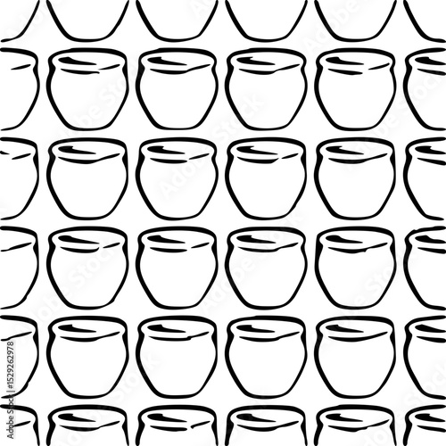 seamless pattern with clay pot 