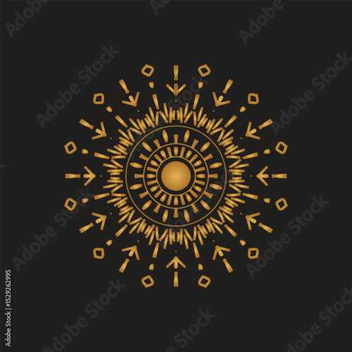 Abstract background with golden ornament