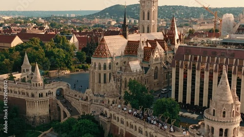 Establishing Aerial view of Budapest Cityscape - Hungary Capital Skyline at daytime