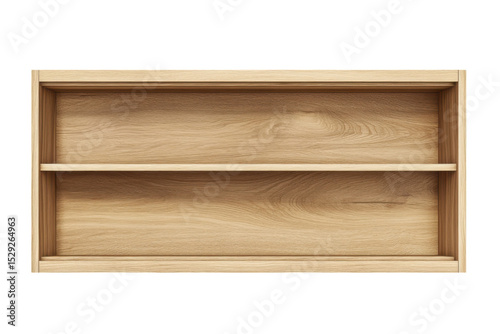 Empty Wooden Bookshelf with Two Shelves