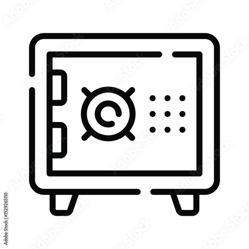 A outline style icon of high-security bank vault