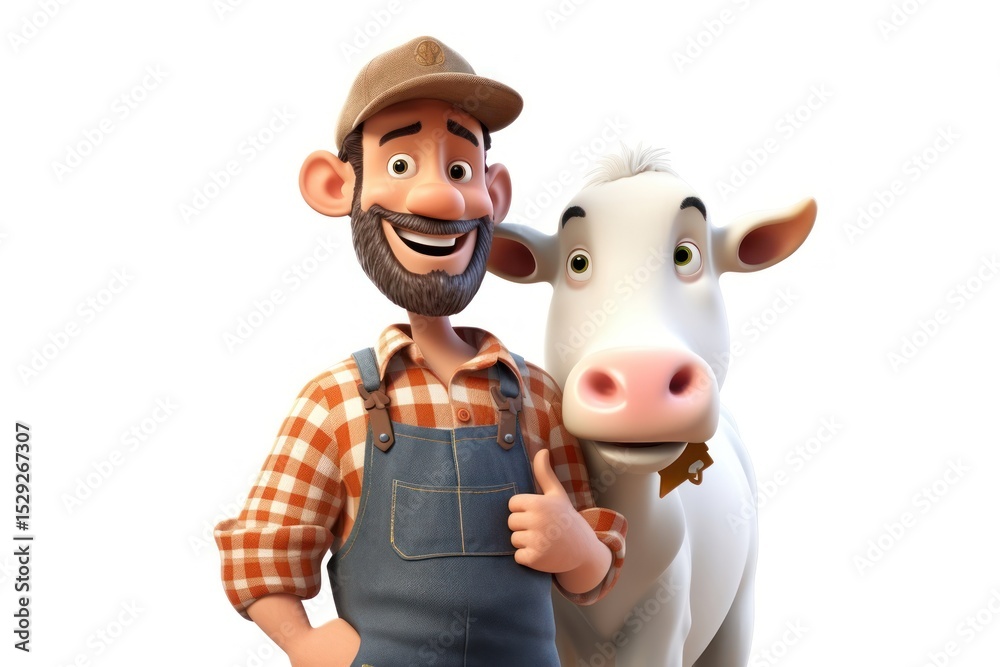 Fototapeta premium Livestock smiling cartoon mammal.