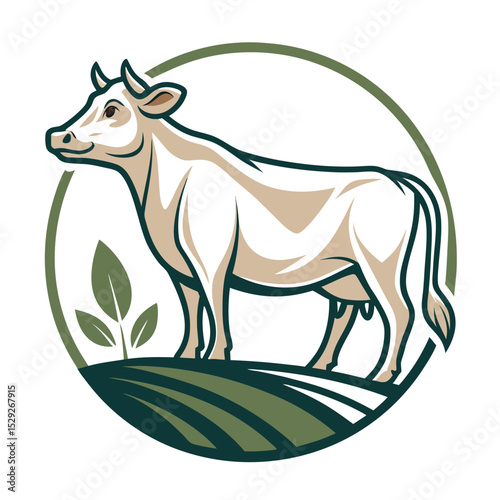 Happy Cow in Green Pasture