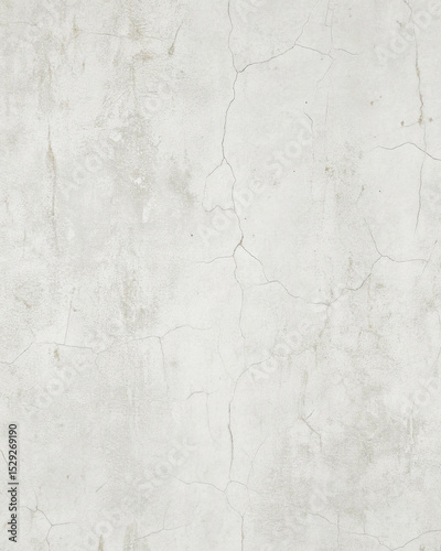 Cracked White Concrete Wall Texture with Subtle Weathering for Background Use