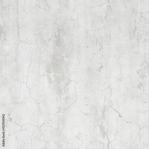 Cracked White Concrete Wall Texture with Subtle Weathering for Background Use