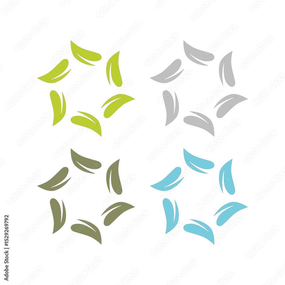 Naklejka premium NATURAL PRODUCT LEAVES IN CIRCLE SIGN SYMBOL LOGO 